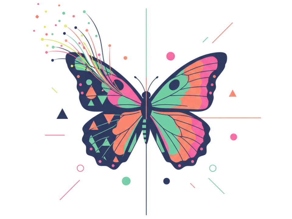 اهمیت رعایت قرینگی در طراحی با نمایش یک پروانه زیبا